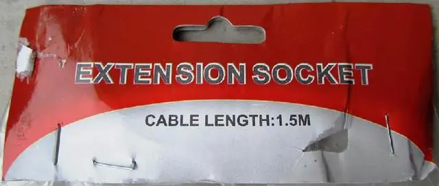 Photo from the official notice: Extension Socket extension lead — fire risk