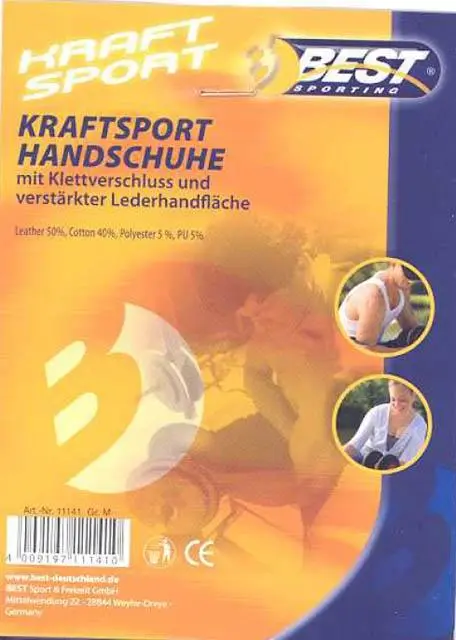 Foto aus der offiziellen Meldung: Best Sporting Kraftsport Handschuhe Gewichtheben Handschuhe — Risiko: Chemikalie