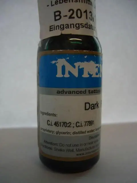 Photo de l’avis officiel: Intenze Dark Purple Encre de tatouage — risque: Risque chimique