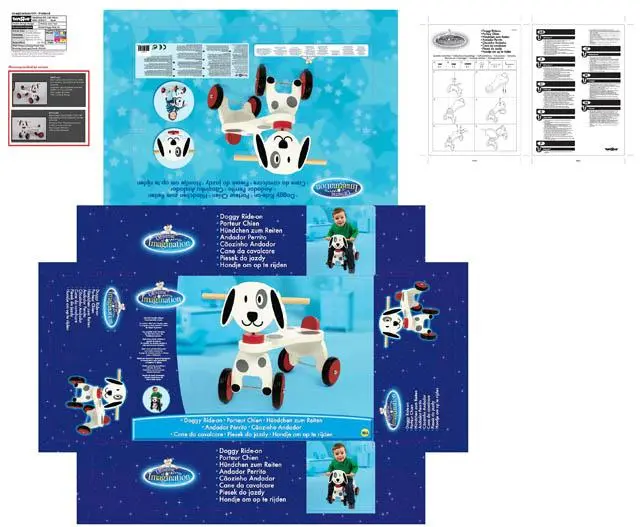 Foto dell’avviso ufficiale: ToysRus, Universe of imagination Doggy Ride-on Giocattolo da corsa in legno — rischio: Lesioni