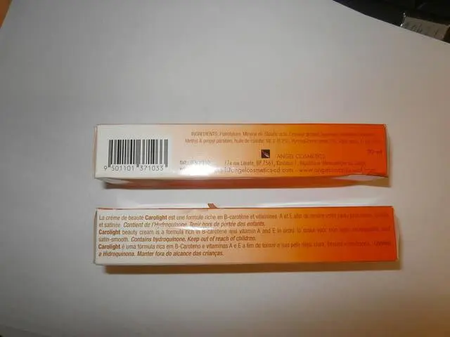 Foto dell’avviso ufficiale: Angel Cosmetics Caro Light Prodotto schiarimento della pelle — rischio: Rischio chimico (A12/0194/14)
