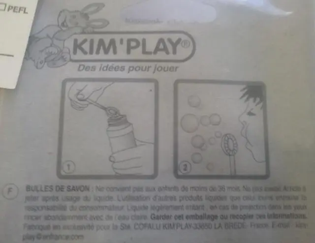 Photo de l’avis officiel: KIM PLAY Bulles de savon (Soap bubbles) — risque: Risque microbiologique