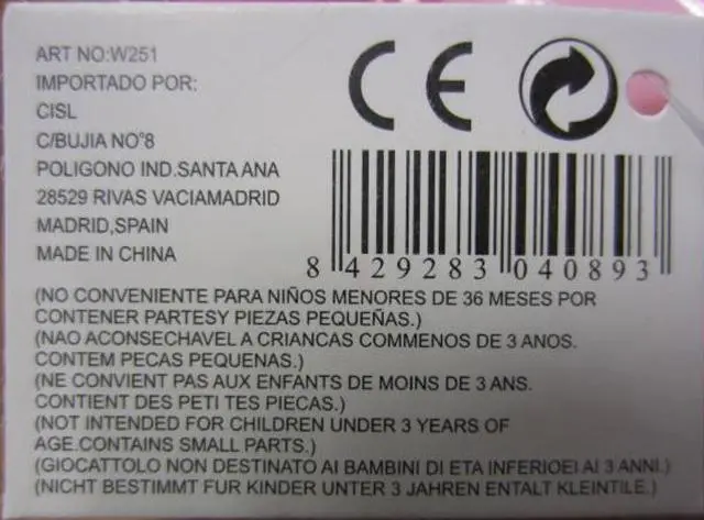 Foto do aviso oficial: Concorde Iberica Brinquedos de plástico — risco: Engasgamento