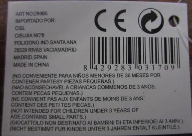 Foto do aviso oficial: Concorde Iberica Brinquedos de plástico — risco: Engasgamento