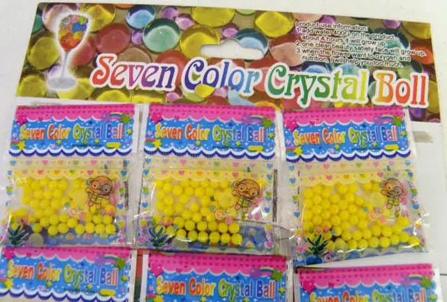 Photo from the official notice: Seven Color Crystal Boll water absorbent crystals — choking & injuries risk
