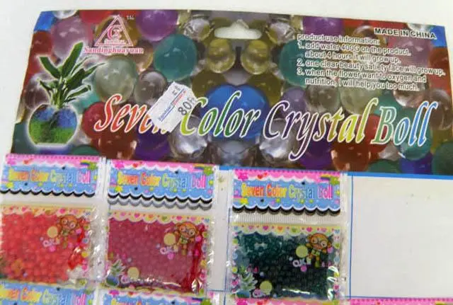 Photo from the official notice: Sandinghuayuan Seven Color Crystal Boll water absorbent crystals — choking & injuries risk