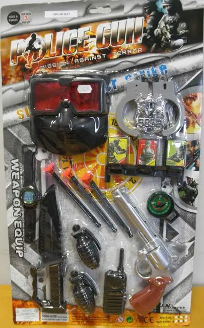 Photo from the official notice: Police Gun police play set — choking & injuries risk
