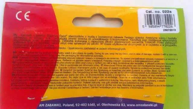 Photo de l’avis officiel: AM Zabawki Bajkowy swiat Jouet en plastique — risque: Étouffement & Blessures