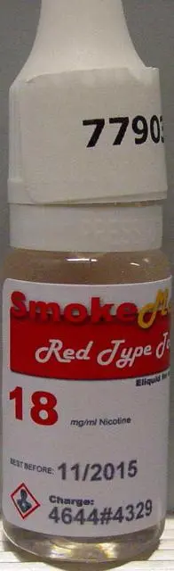 Photo de l’avis officiel: SmokeMachine Red Type Tobacco Liquide pour e-cigarettes — risque: Risque chimique