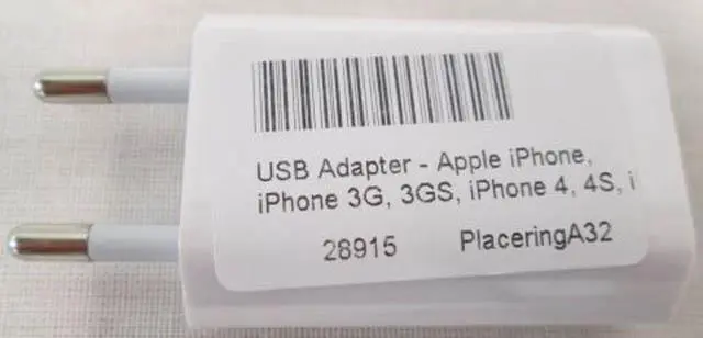Foto dell’avviso ufficiale: MyTrendyPhone USB Adapter Adattatore per telefono cellulare USB — rischio: Scossa elettrica