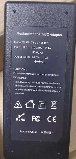 Photo de l’avis officiel: Replacement AC/DC Adapter Alimentation électrique — risque: Choc électrique