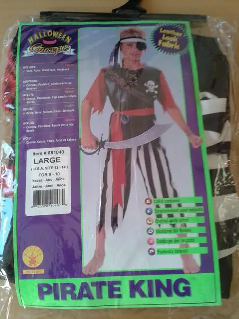 Foto do aviso oficial: Rubie's Pirate King Traje de máscara — risco: Ambiente