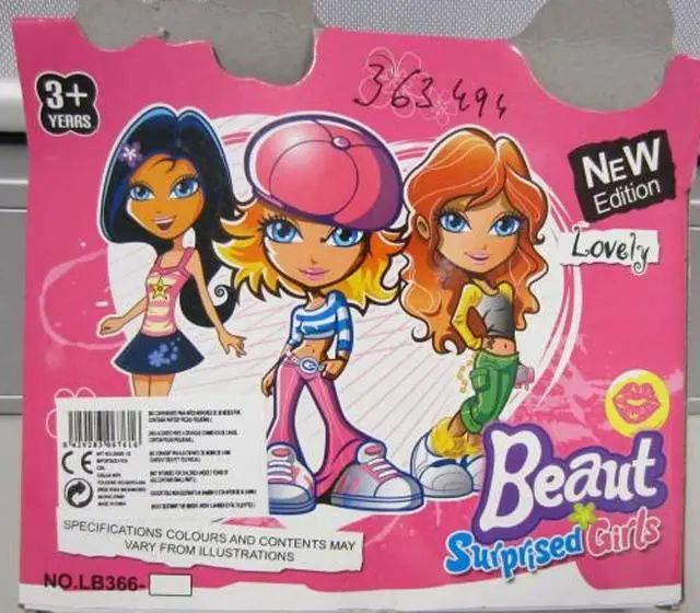 Photo from the official notice: 1) Unknown  2) Unknown 1) Beaut surprised girls 2) Belle top style plastic dolls — chemical risk