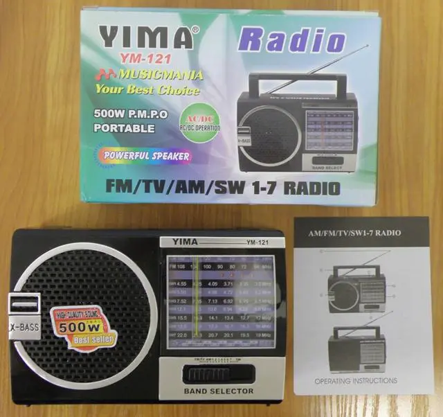 Foto do aviso oficial: Yima FM/TV/AM/SW 1-7 RADIO Rádio portátil — risco: Choque elétrico
