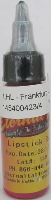 Foto aus der offiziellen Meldung: Eternal Ink Bringing you the brightest Color Period – Lipstick Red Tätowierungstinte — Risiko: Chemikalie