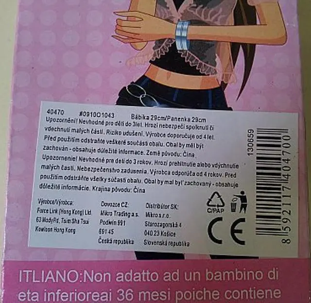 Photo de l’avis officiel: LIANSHENG Sikaly Shopping Poupée en plastique — risque: Risque chimique