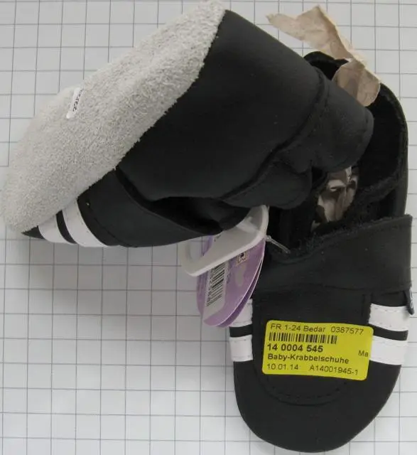 Photo de l’avis officiel: Mueller Beauty Baby Chaussures rampantes de bébés — risque: Risque chimique