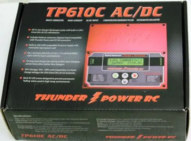Foto aus der offiziellen Meldung: Thunder Power RC 10 Amp AC/DC Balance Charger Batterieladegerät — Risiko: Elektrischer Schlag