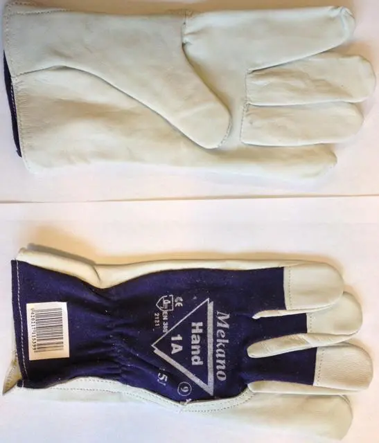 Foto aus der offiziellen Meldung: Hand 1A 1) Mekano 2) Soft Welder  3) Light Welder Arbeitshandschuhe — Risiko: Chemikalie