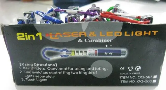Foto aus der offiziellen Meldung: 2in1 Laser &amp; LED Light Laserpointer — Risiko: Sehschaden (A12/0771/14)