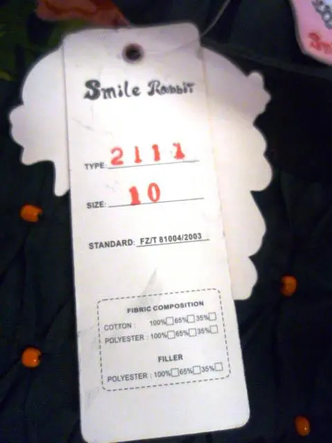 Photo de l’avis officiel: Smile Rabbit Robe d’enfant — risque: Blessures (A12/0787/14)