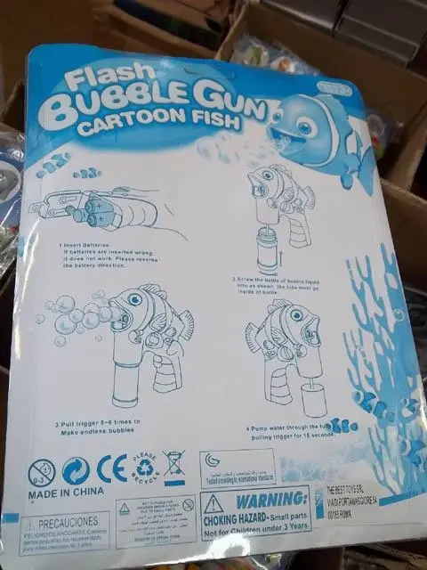Photo de l’avis officiel: JIYONG Flash Bubble Gun Pistolet à bulles — risque: Risque chimique & Dommages à la vue