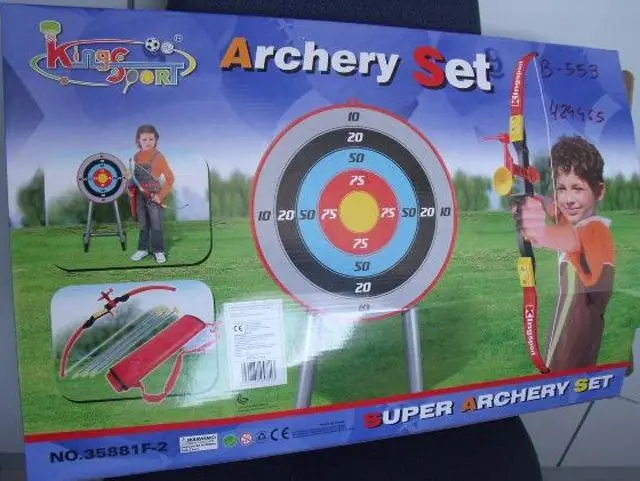 Photo de l’avis officiel: Kingsport Super Archery Set Arc et flèche fixés avec la cible — risque: Blessures