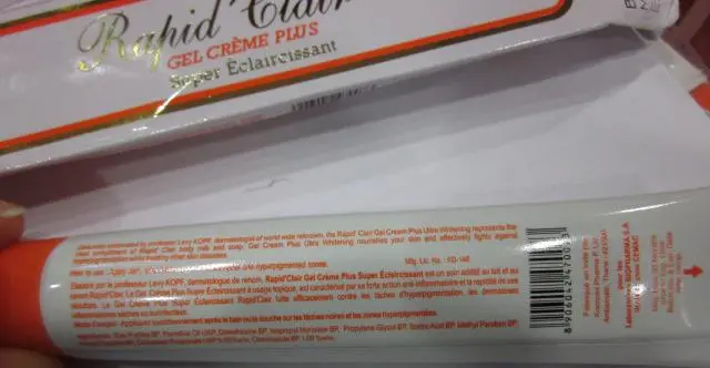 Photo de l’avis officiel: Biopharma Rapid'Clair Gel Crème éclaircissante pour la peau — risque: Risque chimique