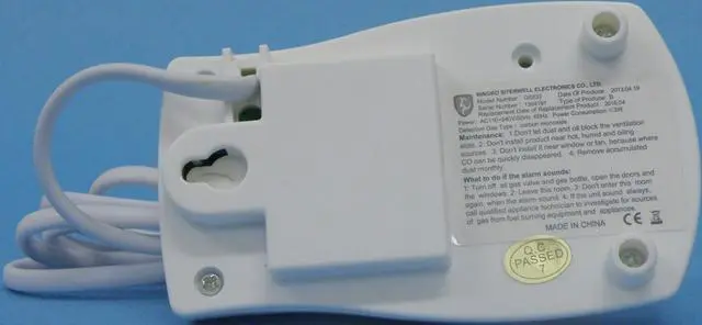 Foto uit de officiële melding: Global (on the packaging); SITERWELL (on the produ CO Alarm AC230V Koolmonoxide alarm — risico: Verstikking