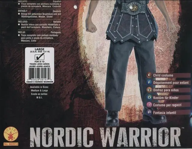 Foto aus der offiziellen Meldung: Rubie's Nordic Warrior Kinder ausgefallenes Kleid Set — Risiko: Chemikalie