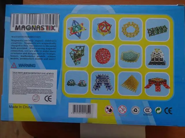 Foto dell’avviso ufficiale: Magnastix 60 pcs Magnet&amp;Ball Set Giocattolo magnetico — rischio: Lesioni