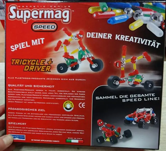 Photo de l’avis officiel: Supermag Tricycle+Driver Jouet magnétique — risque: Blessures