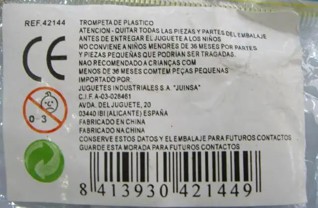 Foto do aviso oficial: Fantastiko Trombeta de brinquedo — risco: Engasgamento (A12/0993/14)