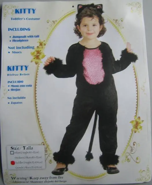 Photo de l’avis officiel: Lucida Costumes and Accessories Kitty Costume de fantaisie — risque: Brûlures