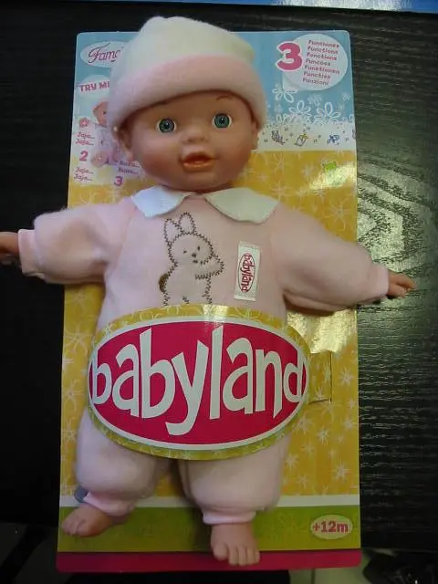Photo from the official notice: Famosa Babyland plastic doll — choking risk