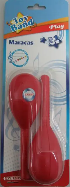 Foto aus der offiziellen Meldung: Bontempi Maracas - Toy band Rassel — Risiko: Ersticken