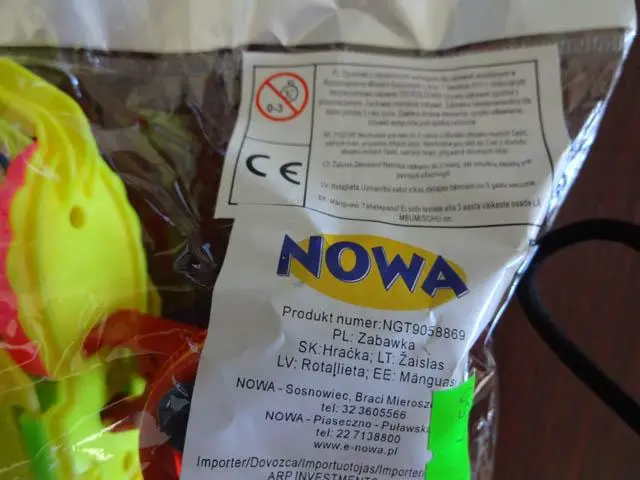 Photo from the official notice: Plastic toy — choking risk (A12/1011/14)
