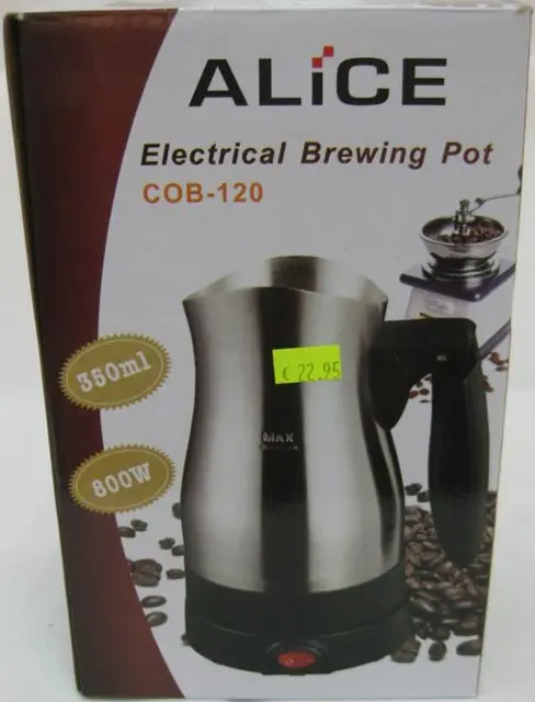 Photo de l’avis officiel: 1) BAUMANN 2) ALICE Electrical brewing pot Cafetière électrique — risque: Brûlures