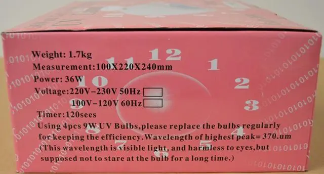 Foto do aviso oficial: 24.se 36 W Gel Curing JIADI UV Lamp Lâmpada UV para unhas — risco: Choque elétrico