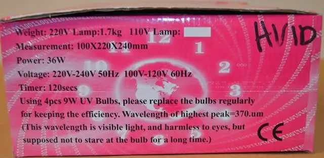 Foto do aviso oficial: KEIMEI 36 W Gel Curing UV Lamp KEIMEI-36 Lâmpada UV para unhas — risco: Choque elétrico