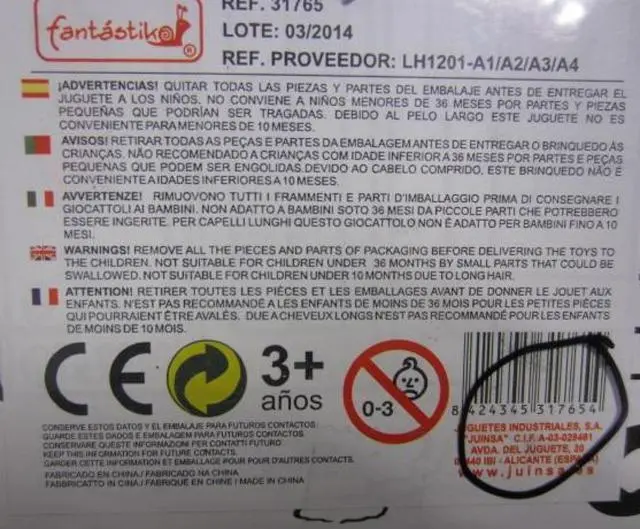 Photo de l’avis officiel: Fantastiko Anlily Poupée en plastique — risque: Risque chimique