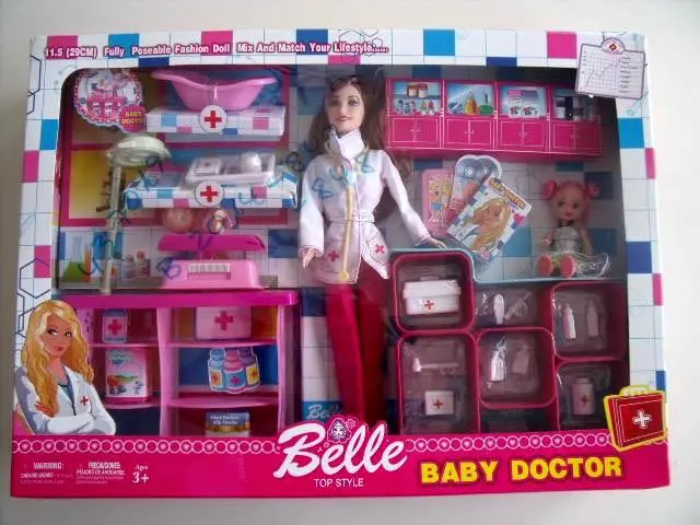 Foto aus der offiziellen Meldung: Xin Jian Xin (Belle top style) Baby doctor Puppe mit Arztzubehör — Risiko: Chemikalie