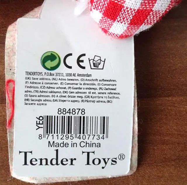 Photo de l’avis officiel: Tender Toys Teddy Jouet doux — risque: Étouffement