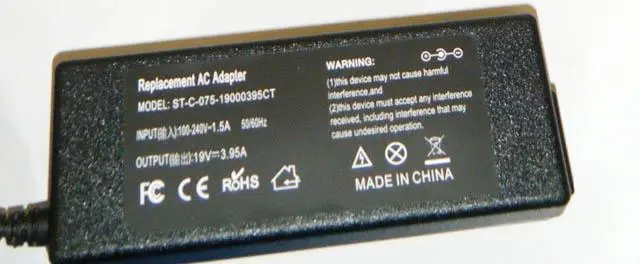 Photo de l’avis officiel: Replacement AC Adapter Alimentation électrique — risque: Choc électrique (A12/1208/14)
