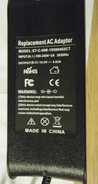 Photo de l’avis officiel: Replacement AC Adapter Alimentation électrique — risque: Choc électrique (A12/1208/14)