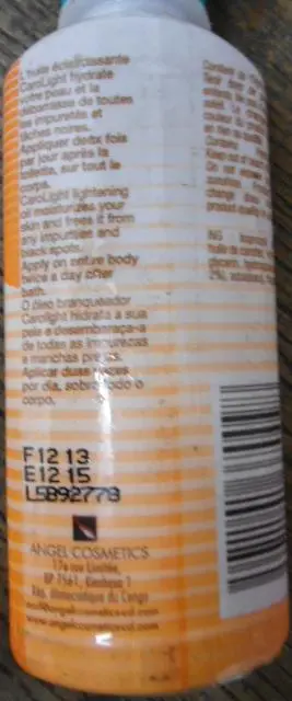 Foto do aviso oficial: Caro Caro Light - Lightening oil Produto de clareamento da pele — risco: Químico