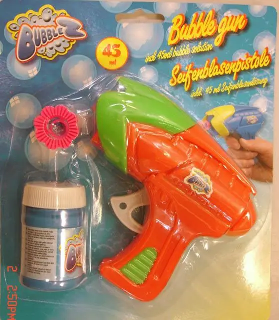 Foto aus der offiziellen Meldung: BubbleZ Bubble Shooter Gewehr — Risiko: Mikrobiologisches Risiko