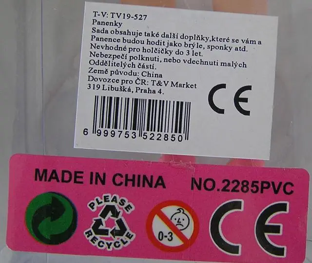 Photo from the official notice: T&amp;V Market Pretty Girl Fashion Doll plastic doll — chemical risk