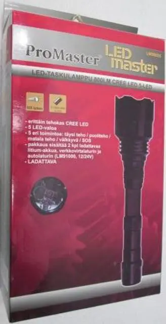 Foto do aviso oficial: Promaster LED Taskulamppu Tocha — risco: Choque elétrico