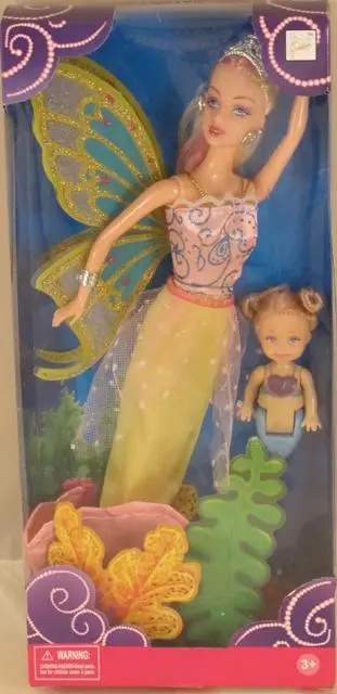 Photo de l’avis officiel: Sikaly Beauteous Mermaid Princess Ensemble de poupées en plastique — risque: Risque chimique